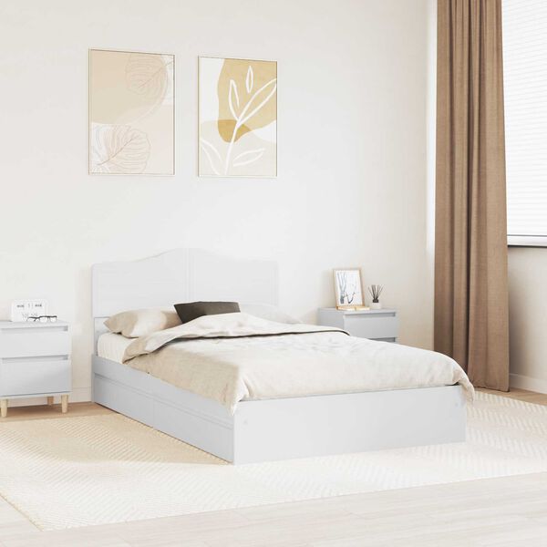 vidaXL Storage Bed with Headboard White 120 x 190 cm Engineered Wood