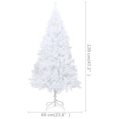 vidaXL Artificial Christmas Tree with LEDs&Ball Set White 120 cm PVC