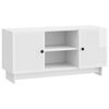 vidaXL TV Cabinet 102 x 34.5 x 50 cm High Gloss White Engineered Wood