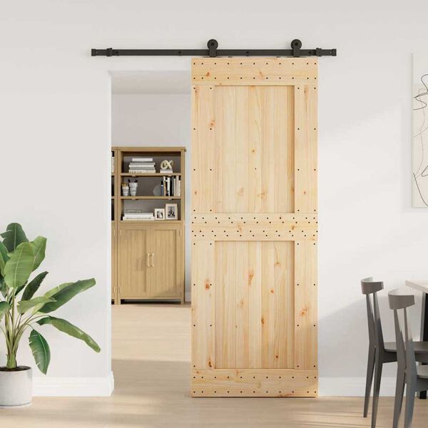 vidaXL Sliding Door with Hardware Set 85x210 cm Solid Wood Pine