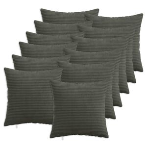 vidaXL Cushion Cover 12 pcs HEERLEN Anthracite 40 x 40 cm Corduroy