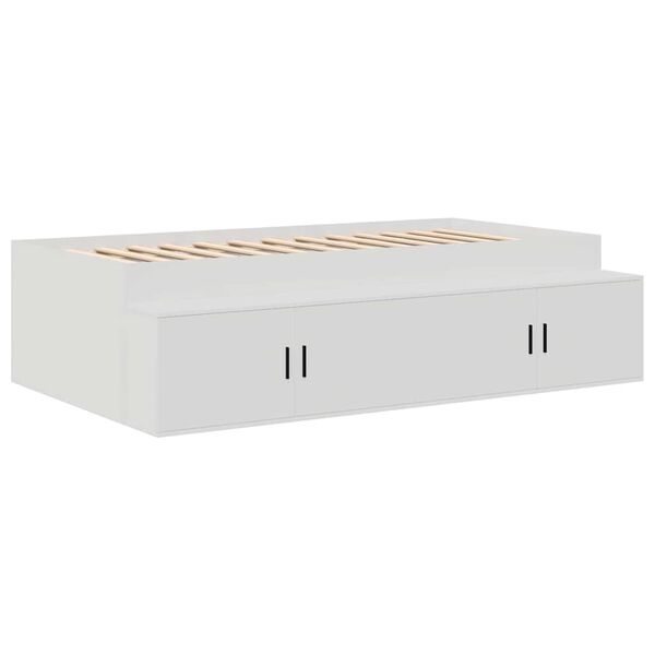 vidaXL Storage Bed Frame White 90 x 200 cm Engineered wood