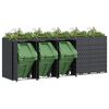 vidaXL Wheelie Bin Storage for 5 Bins Anthracite 340 x 77.5 x 121.5 cm