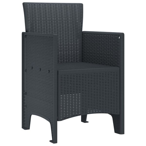 vidaXL Garden Chair 4 pcs Anthracite 53 x 49 x 85 cm PP