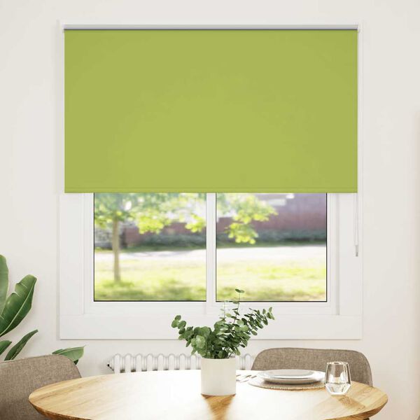 vidaXL Roller Blind Blackout Leaves Green 130x150 cm Fabric Width 126.6 cm Polyester