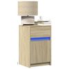 vidaXL Bedside Cabinet with LED Lights Sonoma Oak Engineered Wood