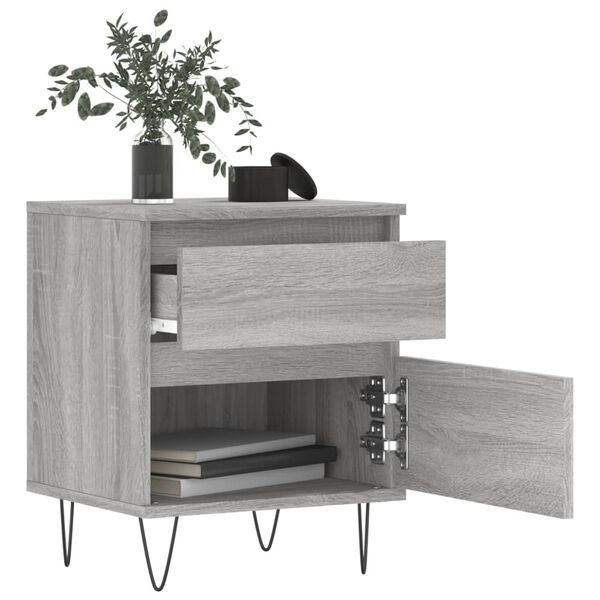 vidaXL Bedside Cabinets 2 pcs Grey Sonoma 40x35x50 cm Engineered Wood