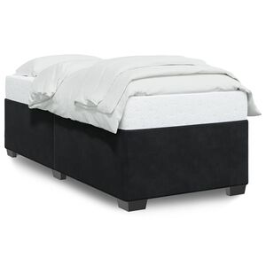 vidaXL Bed Frame without Mattress Black Single Velvet