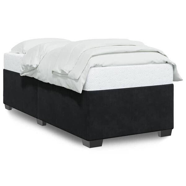 vidaXL Bed Frame without Mattress Black Single Velvet