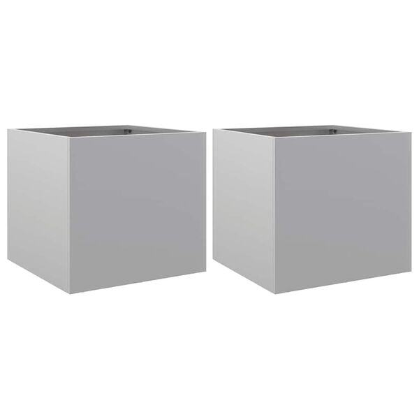 vidaXL Planters 2 pcs Silver 32x30x29 cm Galvanised Steel