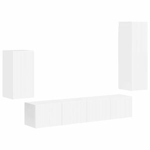 vidaXL TV Cabinet Set 4 pcs High Gloss White Engineered Wood