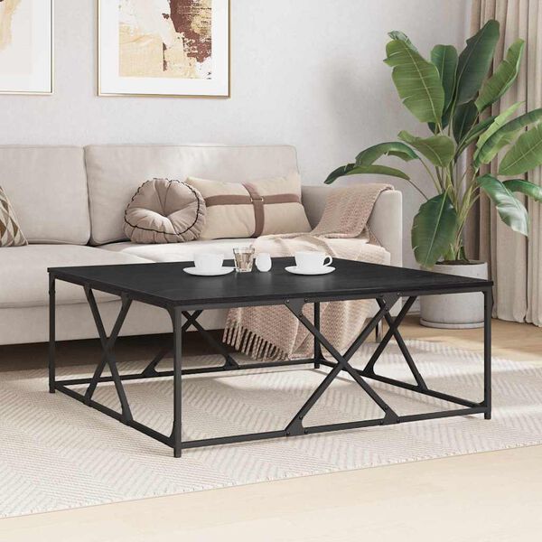 vidaXL Coffee Table Black Oak 100 x 100 x 40 cm Engineered Wood