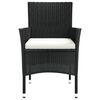 vidaXL Garden Chairs with Cushions 2 pcs Black Poly Rattan (UK/IE/FI/NO only)