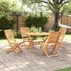 vidaXL Garden Dining Set Folding 5 pcs Brown Solid acacia wood