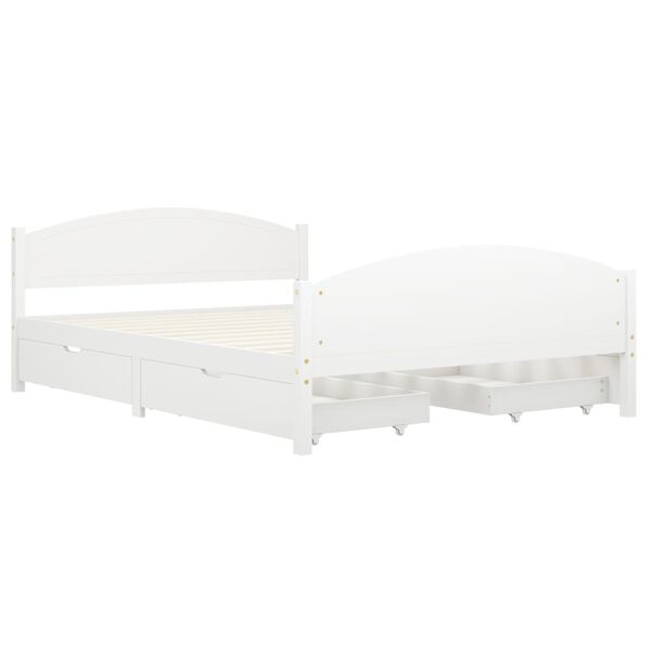 vidaXL Bed Frame without Mattress White Solid Wood Pine 160x200 cm