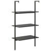 vidaXL 3-Tier Leaning Shelf Black 64x35x120.5 cm