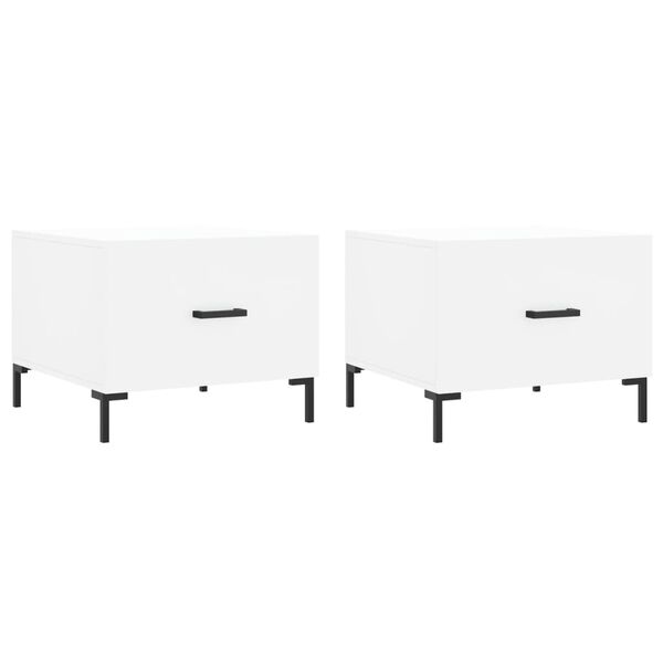 vidaXL Coffee Tables 2 pcs White 50x50x40 cm Engineered Wood