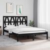 vidaXL Bed Frame without Mattress Black Solid Wood 140x190 cm (810001+818624)