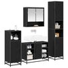 vidaXL Bathroom Furniture Set 4 pcs Black Oak Engineered Wood