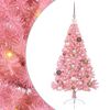 vidaXL Artificial Pre-lit Christmas Tree with 150 LEDs Pink 120 cm PVC