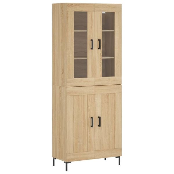 vidaXL Highboard Sonoma Oak 69.5x34x180 cm Engineered Wood