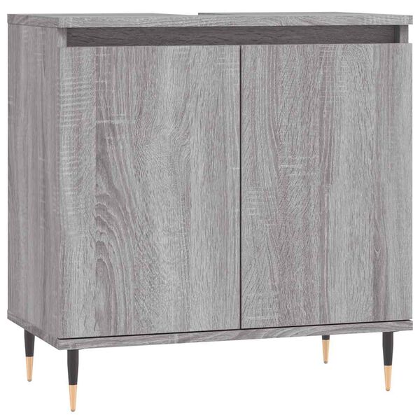 vidaXL Bathroom Cabinet Grey Sonoma 58x33x60 cm Engineered Wood