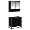 vidaXL Bathroom Furniture Set 2 pcs Black Oak Engineered Wood