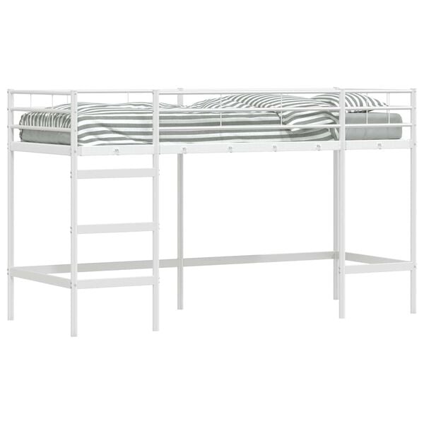 vidaXL Kids'Loft Bed Frame White 74.5 x 190 cm Steel