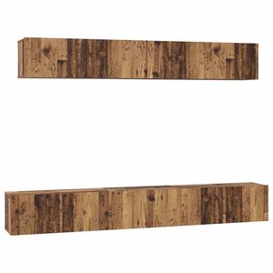 vidaXL TV Cabinet Set Wall-mounted 5 pcs Old Wood Engineered Wood