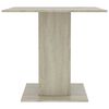 vidaXL Dining Table White and Sonoma Oak 80x80x75 cm Engineered Wood