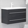 vidaXL 2 Piece Bathroom Furniture Set Grey Engineered Wood