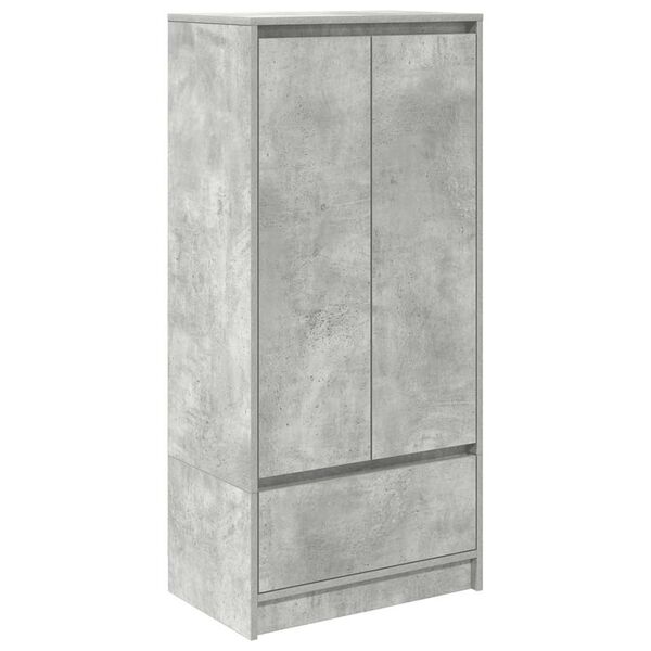 vidaXL Cabinet with Drawer Concrete Grey 55.5x34x119.5 cm Engineered Wood