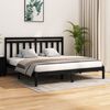 vidaXL Bed Frame without Mattress Black 200x200 cm Solid Wood
