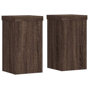 vidaXL Plant Stand 2 pcs Brown Oak 10 x 10 x 18 cm Engineered Wood