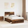 vidaXL Bed Frame with Headboard Old Wood 120 x 200 cm Solid Pine Wood