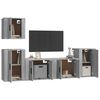 vidaXL 5 Piece TV Cabinet Set Grey Sonoma Engineered Wood