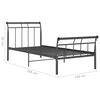 vidaXL Bed Frame without Mattress Black Metal 100x200 cm