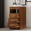 vidaXL Drawer Cabinet Brown Oak 40x50x76 cm Engineered Wood