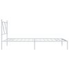 vidaXL Metal Bed Frame without Mattress with Headboard White 107x203cm