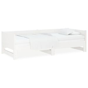 vidaXL Pull-out Day Bed without Mattress White 2x(80x200) cm