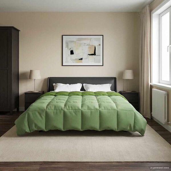 vidaXL Winter Duvet Quilted Green 200 x 220 cm Microfiber