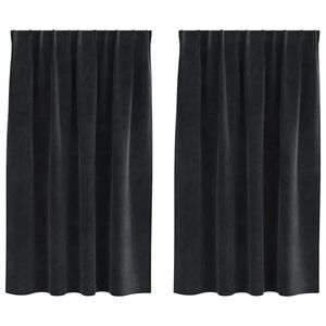 vidaXL Blackout Curtains 2 pcs Black 140 x 140 cm Velvet