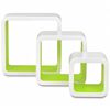 3 White-green MDF Floating Wall Display Shelf Cubes Book/DVD Storage