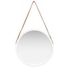 vidaXL Wall Mirror with Strap 50 cm White