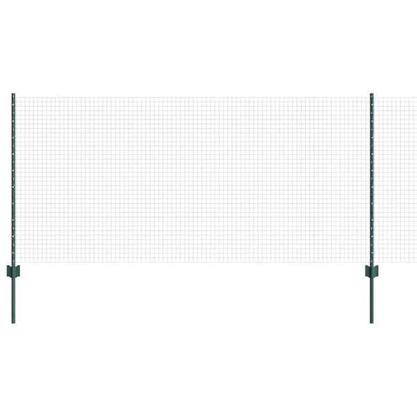 vidaXL Fence with Post Green 1 x 25 m Steel