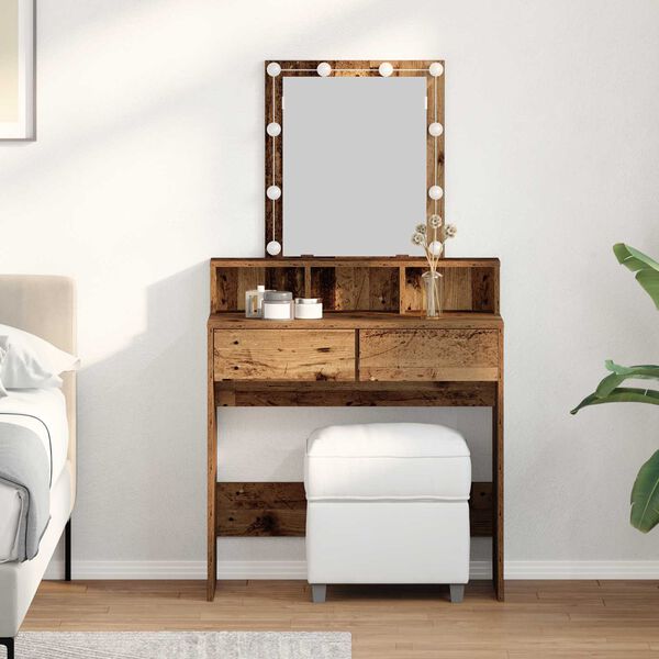 vidaXL Dressing Table Old Wood 80 x 41 x 144.5 cm Engineered wood