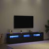 vidaXL TV Cabinet 2 pcs Black Oak 180 x 35 x 40 cm Engineered Wood