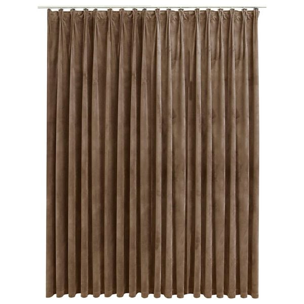 vidaXL Blackout Curtain with Hooks Velvet Beige 290x245 cm