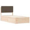vidaXL Bed Frame with Upholstered Headboard Taupe 100 x 200 cm