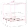 vidaXL Canopy Bed Frame without Mattress Pink Metal 160x200 cm